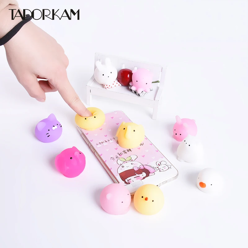 

3D Soft Pig Ball Squishy Toys Phone Strap For Mobile Phone Kawaii Ball animals Soft Silicone Lovely Cat Toy Finger Pinch Squeeze