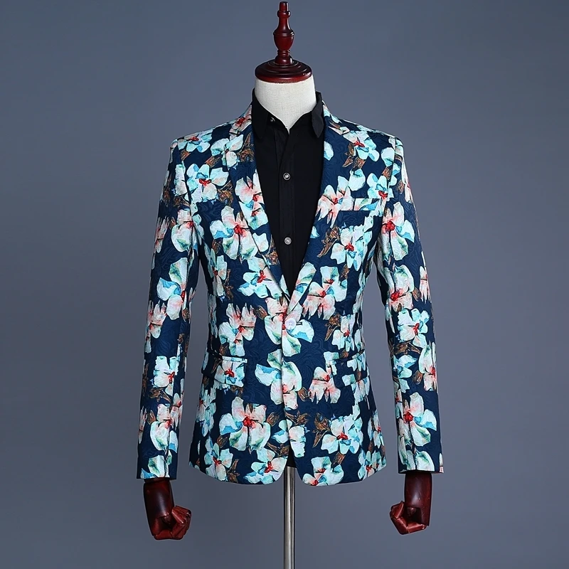 Мужские Модные Зеленые жаккардовые костюмы с цветочным принтом Slim Fit Свадебный для шафера сценический для певца костюм последние конструкции пальто брюки