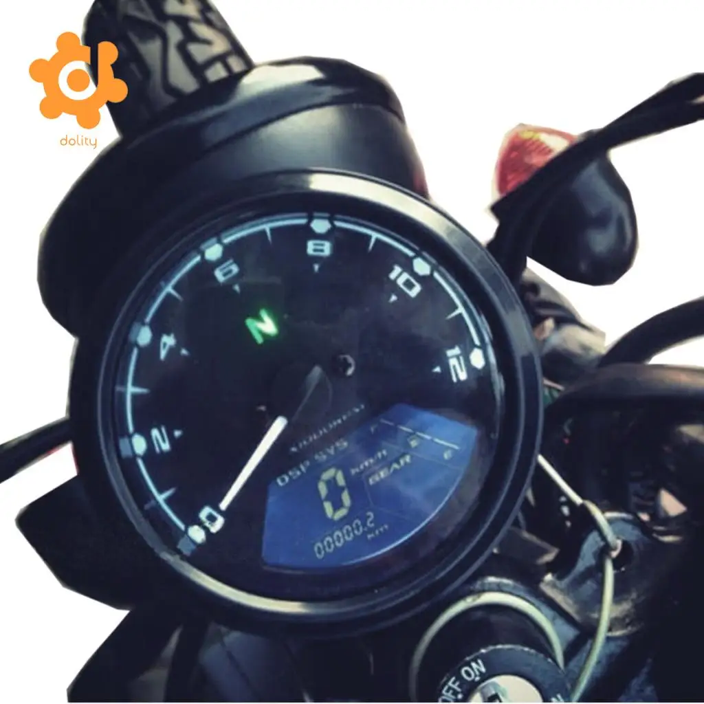 

12000RPM LCD Digital Odometer Motorcycle Speedometer Tachometer 1-4 Cylinder