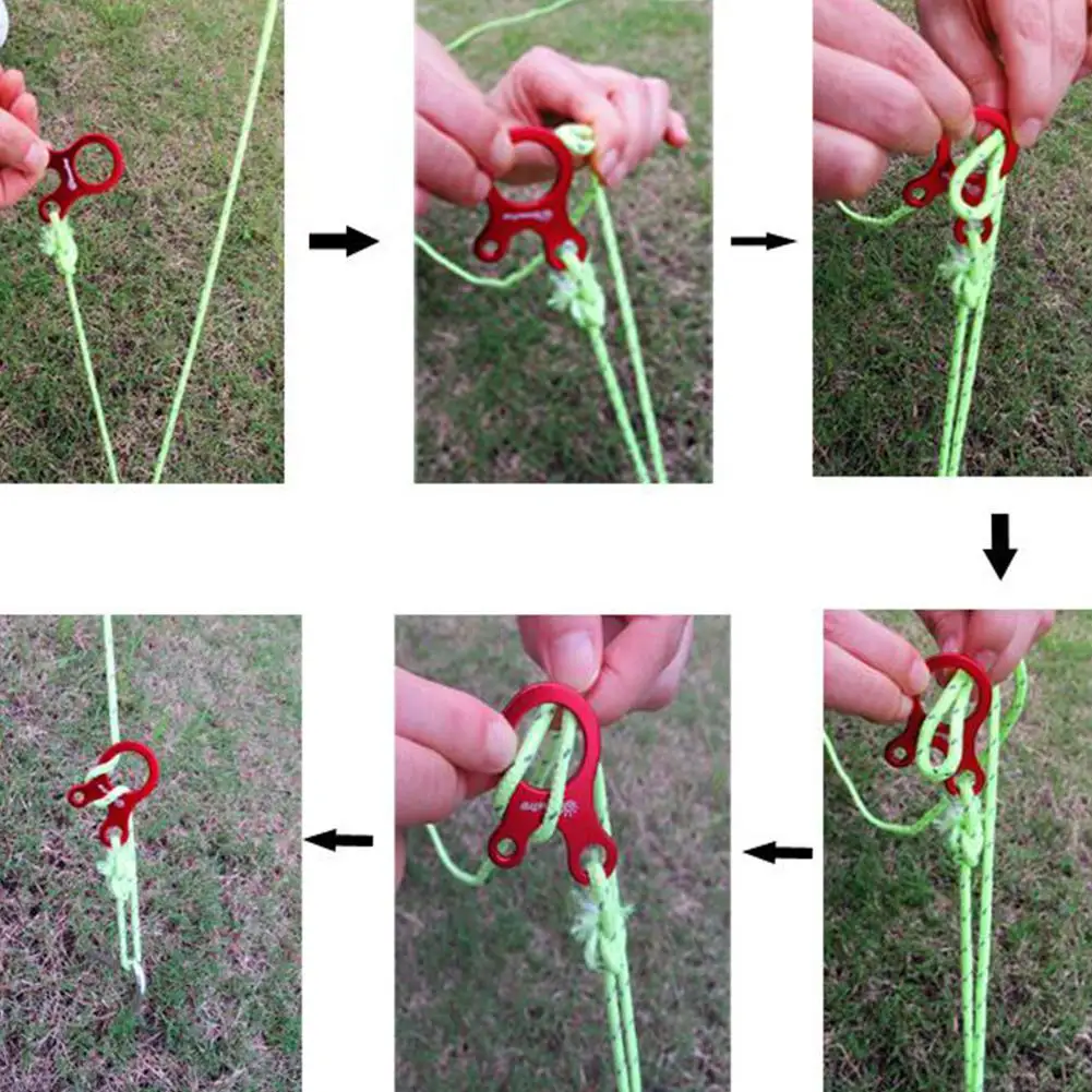 HobbyLane 1 шт. быстрое завязывание узлов палатка ветровая веревка Пряжка 3 Отверстия Противоскользящий походный, туристический, затягивающий крюк ветровой пряжки для веревки