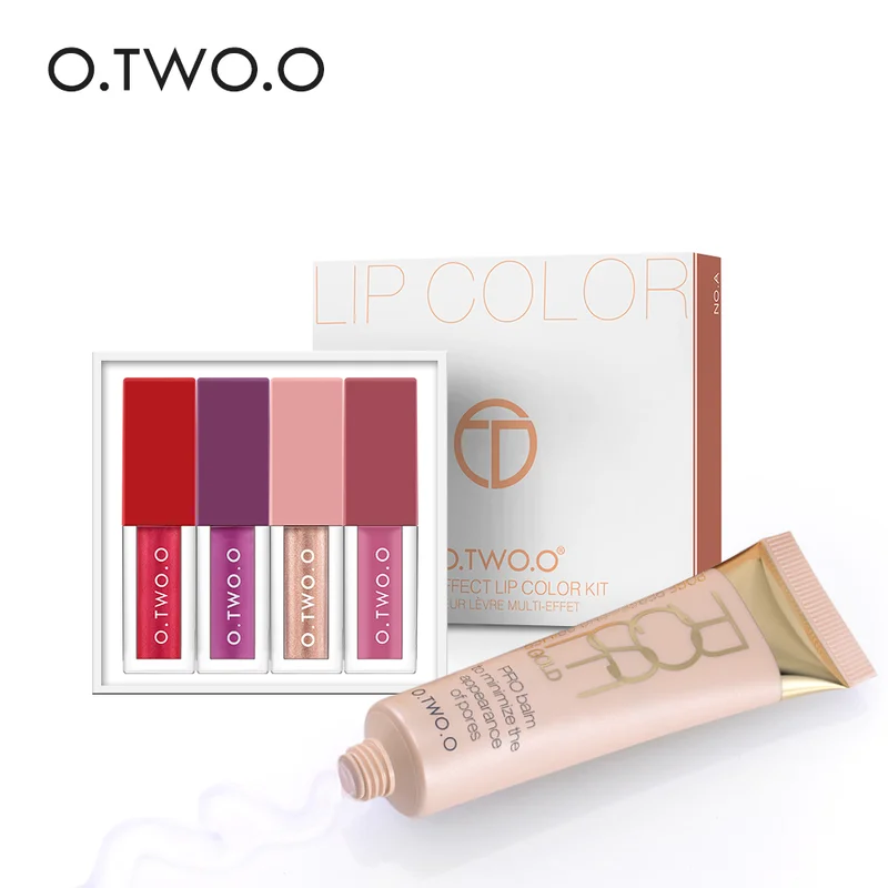 

O.TWO.O Makeup Set Cosmetics Long-lasting Shimmer Glitter Lip Gloss Set Brightening Moisturizing Face Primer Beauty Make Up Gift