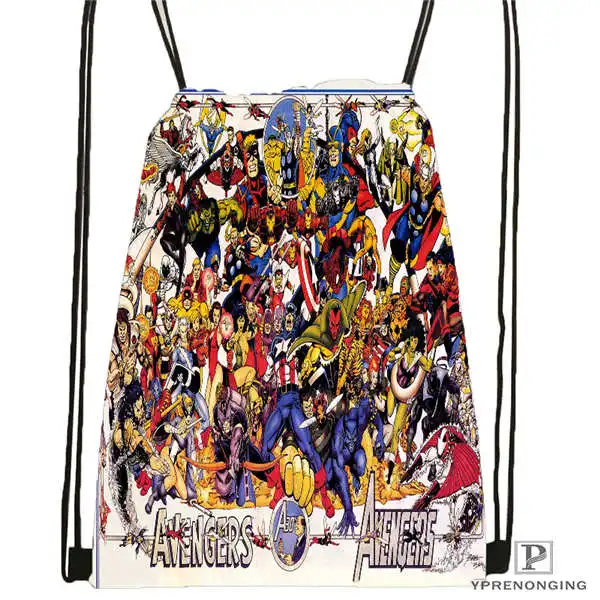 Custom marvel character group Drawstring Backpack Bag Cute Daypack Kids Satchel Black Back 31x40cm 2018612 01
