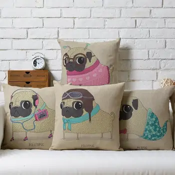

Cute ugly dog Creative Animals Puppy cartoon Linen pillow cushion Square Pillowcases Home Decor sofa cushions