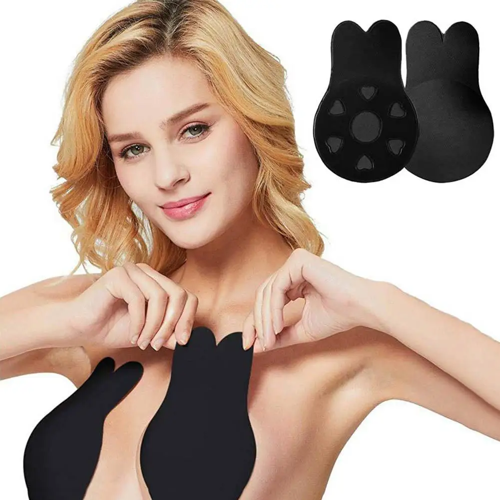 

Rabbit Ear shape Breast Lift Cover Bra Silicone No Trace Invisible Adhesive Bra Reusable Lifting Bra Cups Nipple Cover For Women
