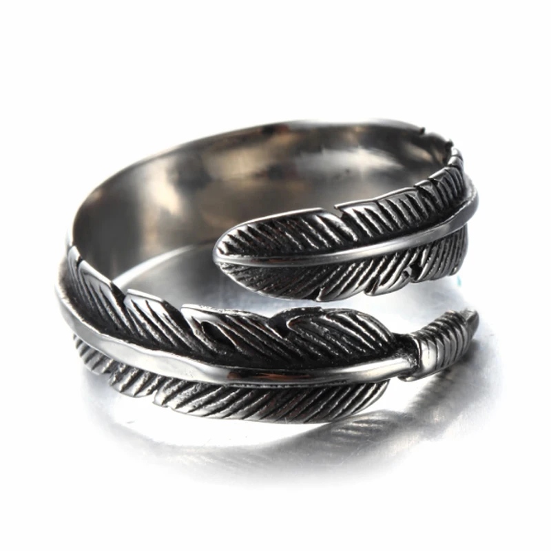 

Fashion Unique Adjustable Resizable Retro Alloy Silvery Color Feathers Arrow Opening Ring Couple's Women Men Jewelry Ring