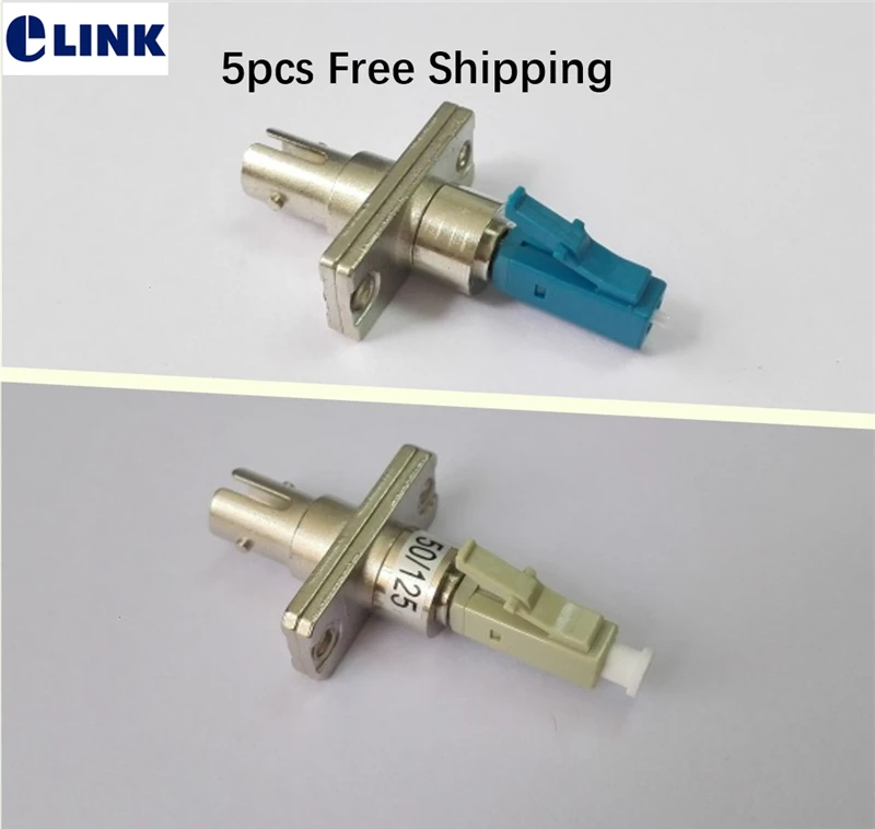 LC-ST hybrid connector male to female FM optical fibre coupler Rectangular sqaure SM MM APC ftth adapter free shipping ELNK 5PCS