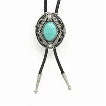 Западный модный кожаный трос крест сплав Боло Галстуки для мужчин женщин рубашка галстук с бирюзой цветок перо подвески ювелирные изделия