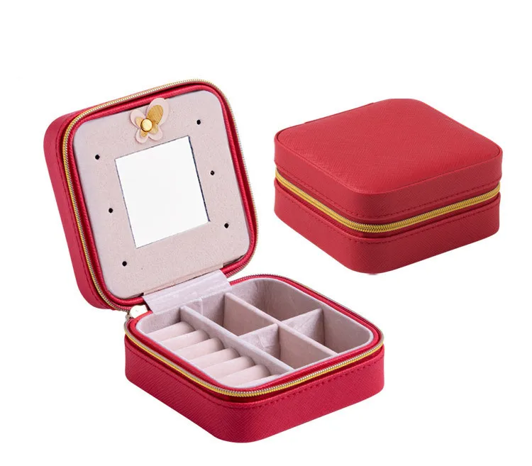 Jewelry Packaging Box Casket Box For Exquisite Makeup Case Cosmetics Beauty Organizer Container Boxes Graduation Birthday Gift - Цвет: HONGXIAO