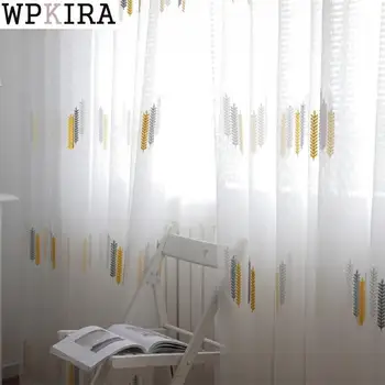 

Colorful Embroidered Lavender Leaf Flower Tulle Green Curtains For Living Room Beige Embroidery Curtains Purple Sheer M161&30