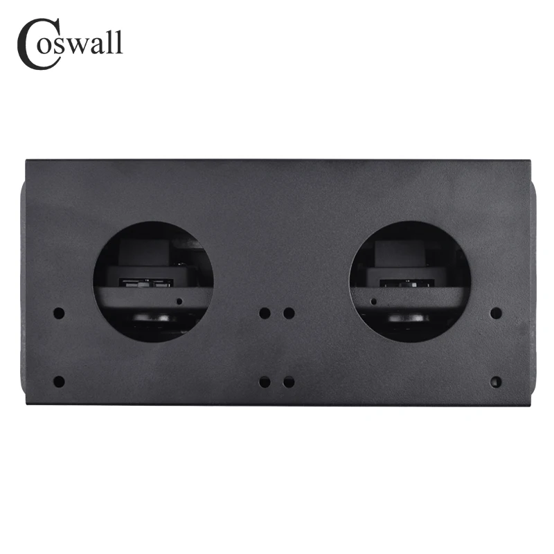 COSWALL, пластина из цинкового сплава 16А, медленное всплывающее устройство, 2 гнезда для ЕС, двойной порт USB для зарядки, 2.1A, розетка для офисного стола, матовая черная крышка