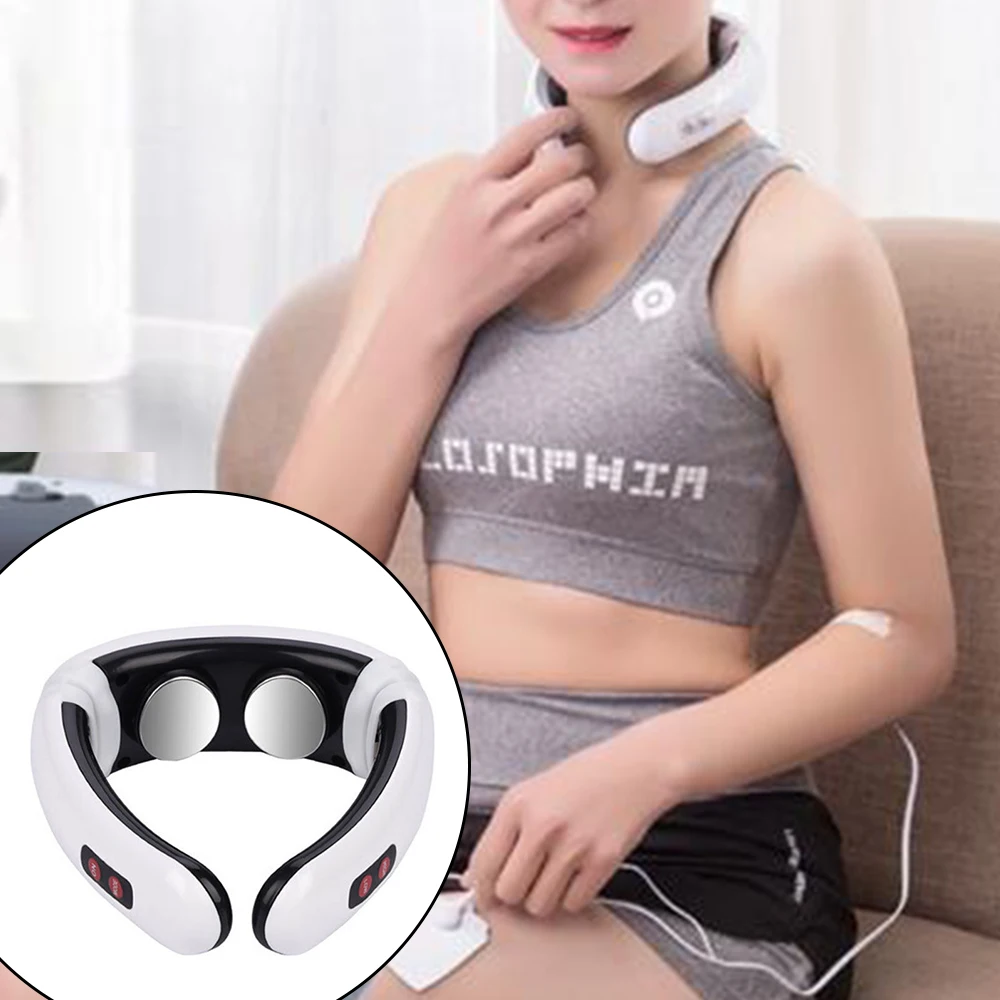 

Electric Pulse Back Neck Massager Far Infrared Heating Pain Relief Cervical Vertebra Instrument Treatment Relaxation Maddager 3