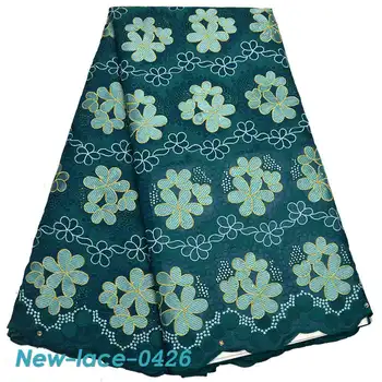 

Latest Nigerian Lace African Swiss Cotton Lace Rhinestones High Quality Swiss Voile Lace In Switzerland For Wedding Dress F004