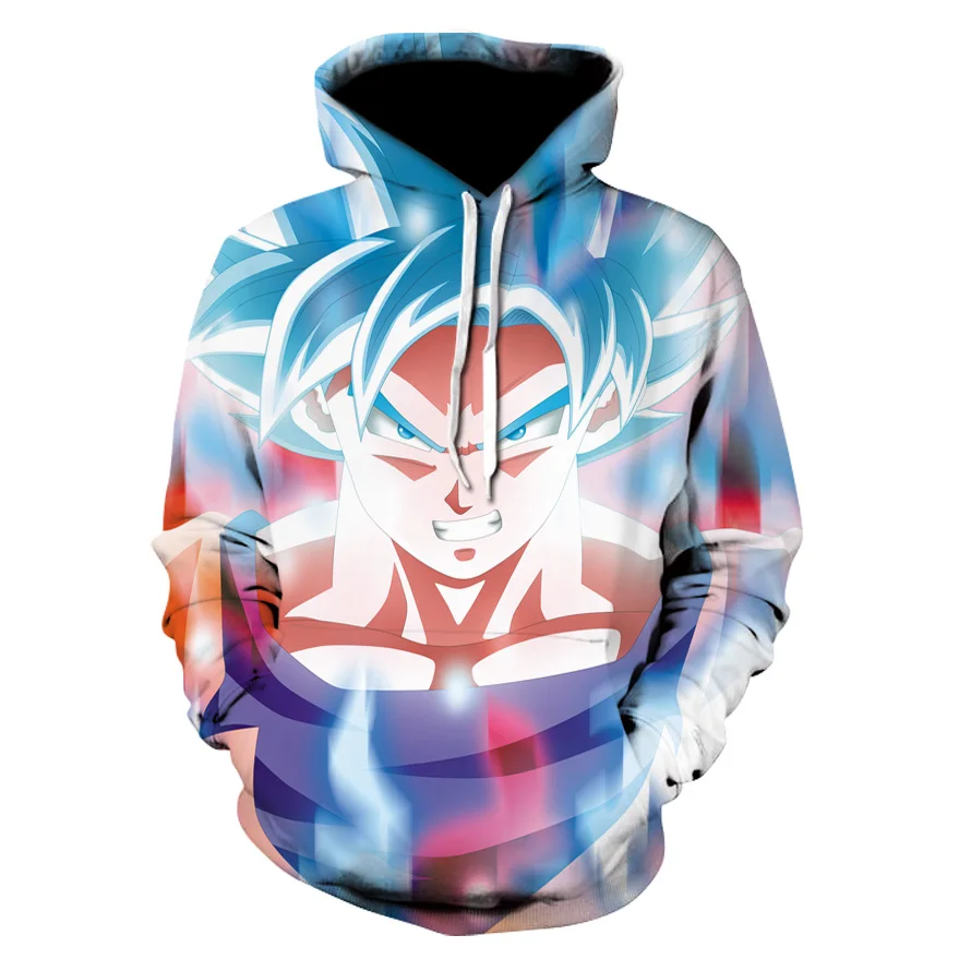 Новинка Супер Saiyan Goku синие волосы 3D толстовки с капюшоном пуловеры для мужчин и