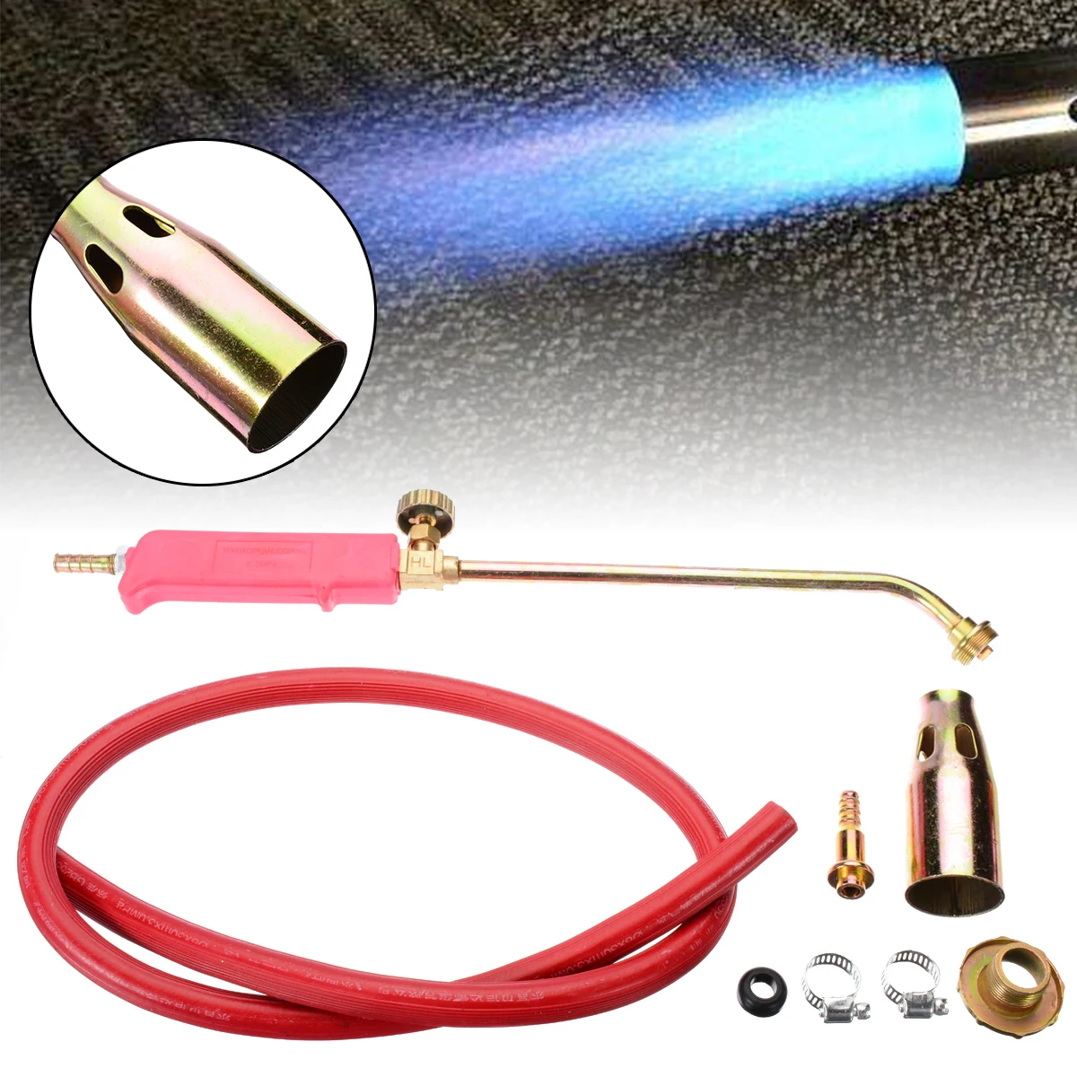 New Heating Propane Butane Gas Flame Torch Hose Roofer Plumber Soldering Tool Camping Welding BBQ Tool Gas Torch
