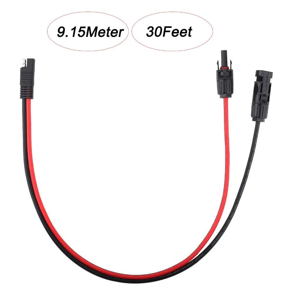

9.15 Meter 30ft Recreational Vehicle 10AWG Solar Extension Cable with MC4 Female and Male Connector Solar Panel Adaptor Kit