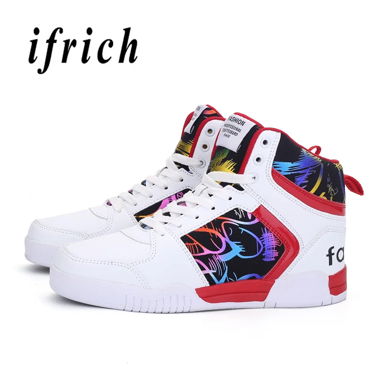 

Autumn Winter Men's Boots White Black Mans Casual Boots High Top Fashion Male Shoes Lace Up Rubber Bottom Ankle Boots For Men