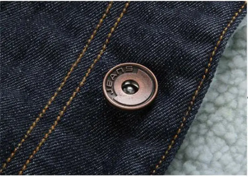 M-3XL 2018 New Winter Men Fleece Thicken Jeans Jacket Denim Coat With Oversize Collar For Denim Jacket Male Outwear Dark Blue (10)