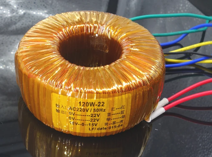

120W (120VA) toroid Transformer level A for AMP Input:220V output voltage :22v+22v 15v+15v