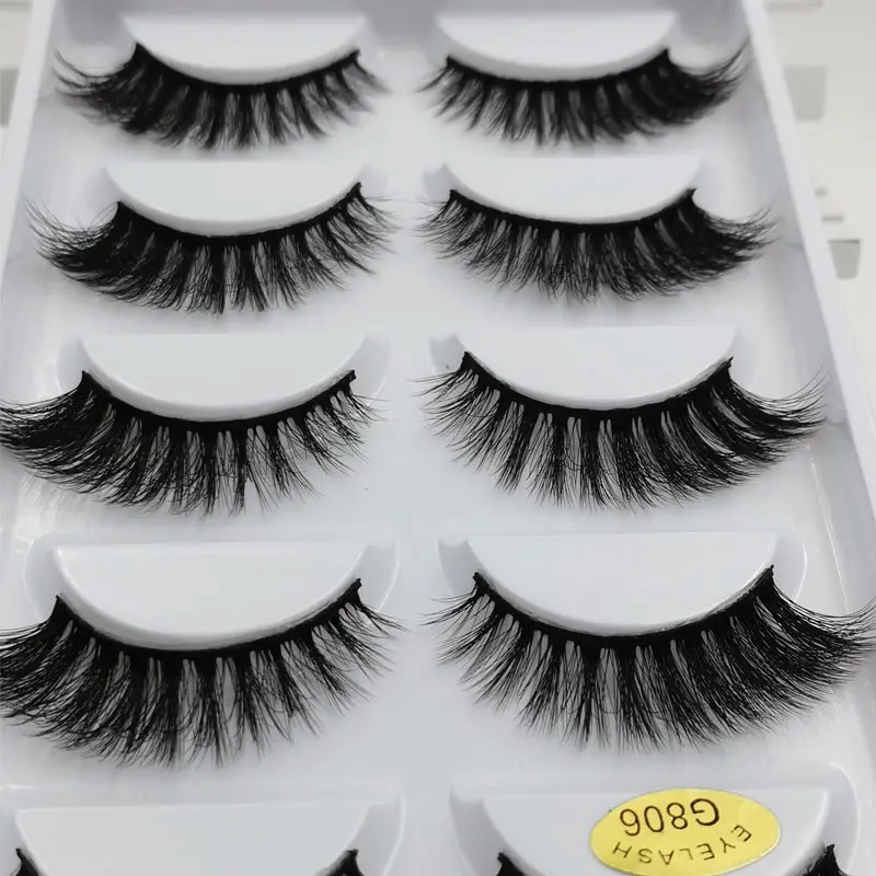 

5 Pairs 3D Eyelashes Soft Mink False Eyelashes Handmade Wispy Fluffy Natural Long Lashes Eye Lashes Cilios Mink Maquiagem Makeup