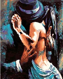 

MaHuaf-X790 Sexy woman and man with a hat figure painting paint by numbers DIY Hand-painted canvas painting for home decor