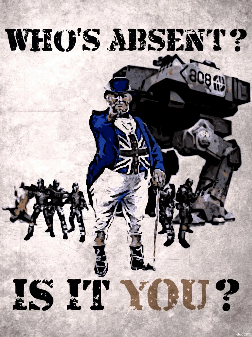 Who s Absent Is It You Military Propaganda Vintage Art Huge Print 