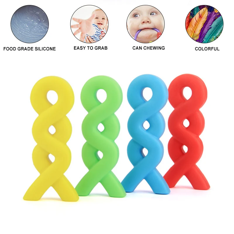 

Random Infant Baby Teething Necklace Silicone Teether Pacifier Autism Children