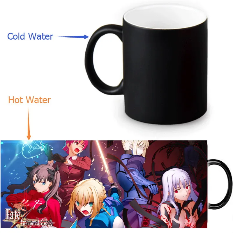 Fate Stay night кружка 350 мл/12 унций чашки для кофе Теплочувствительный Цвет