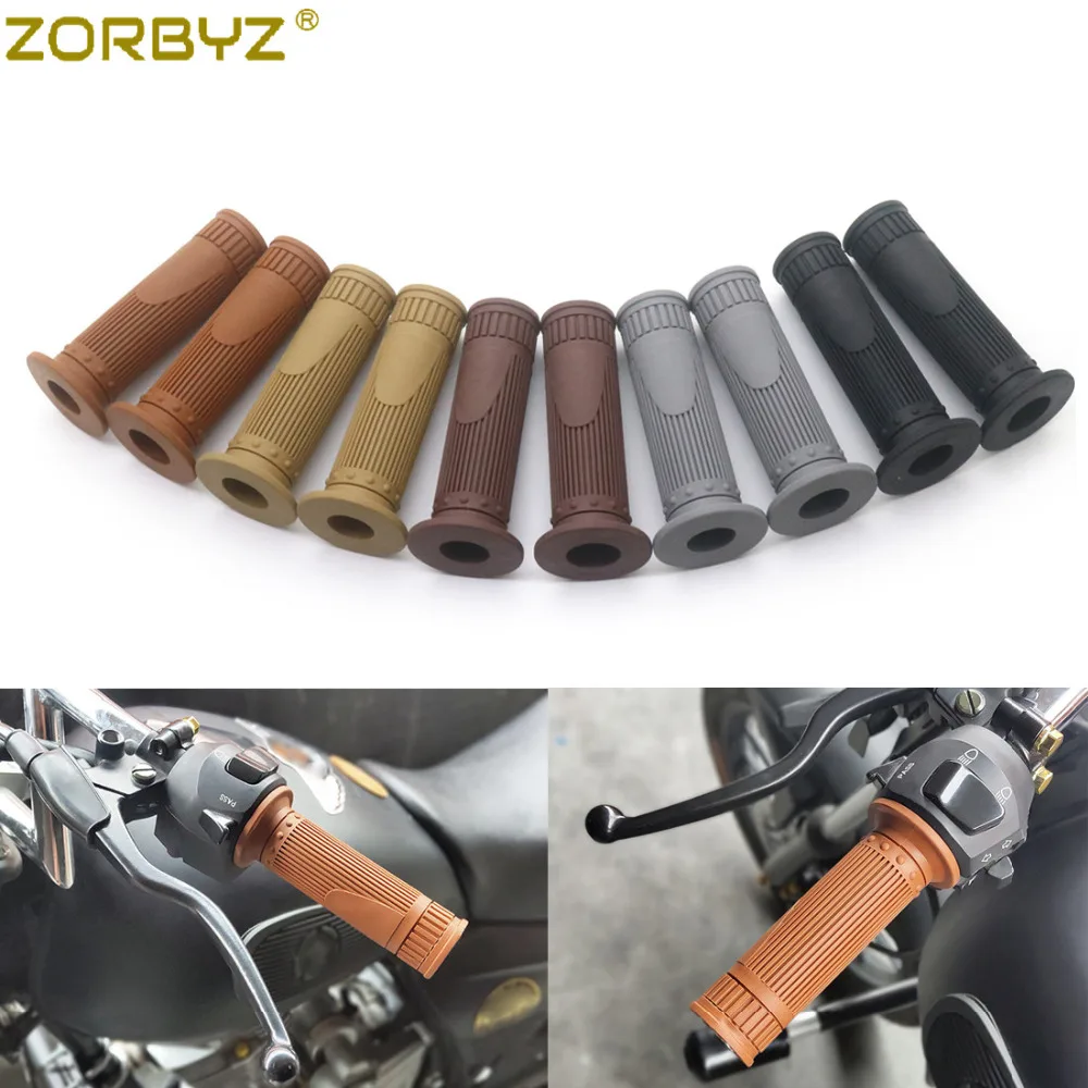 ZORBYZ мотоцикл 7/8 ''22 мм Ретро винтажная резиновая рукоятка руля для Honda Suzuki Kawasaki Кафе Racer Bobber на заказ