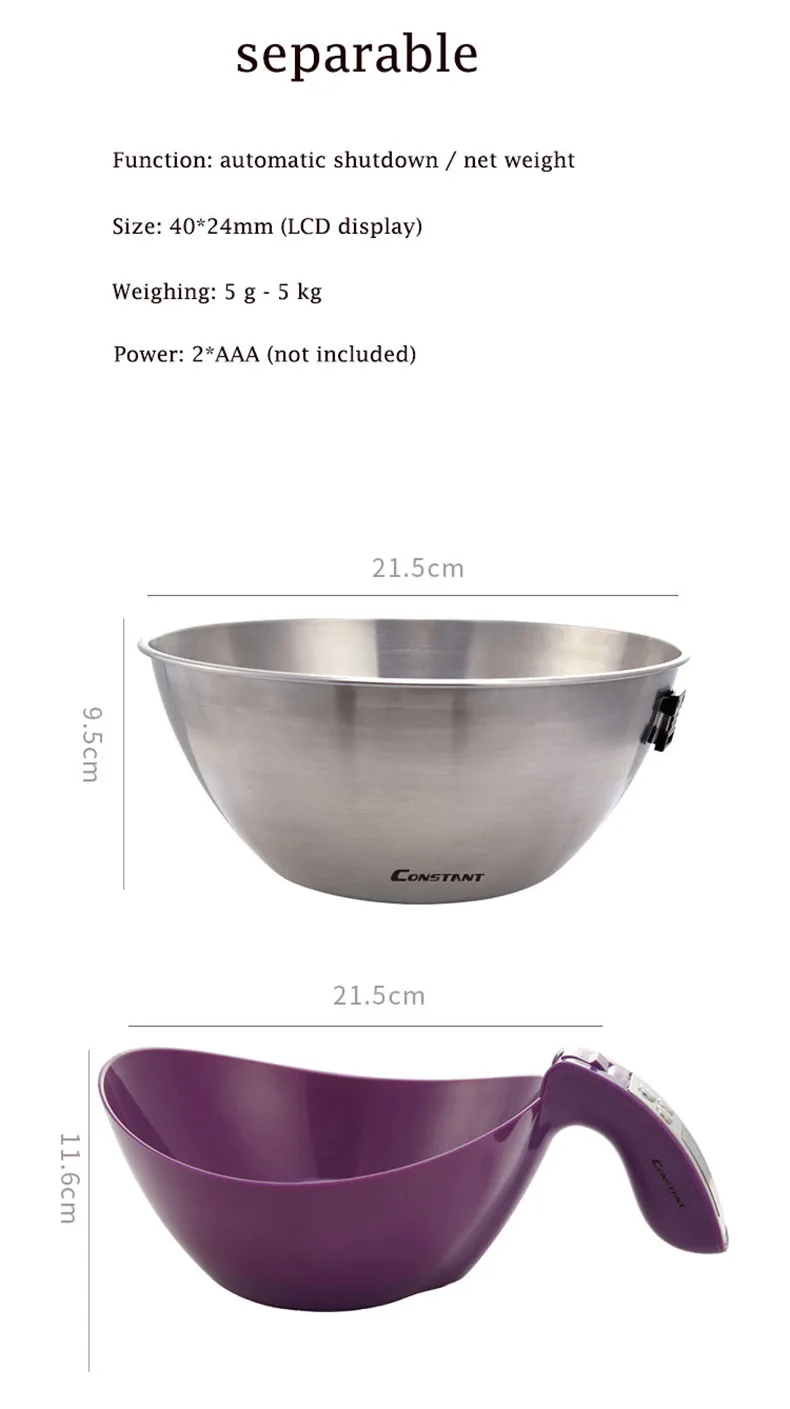 5 Modes Digital Kitchen Scale Stainless Steel Flour Baking Scale Electronic Balance Scale Weight Separable Multi-Function Kitchen Scale (8)