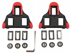 Set of 2 Road Bike Cleats with 6 - Degree Float for Self - Locking Cycling Shoes (Red)