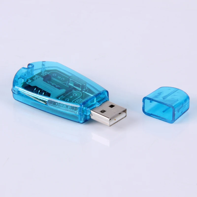 Micro USB2.0 SIM Card Reader sim-карты Simcard Копировать USB Reader Синий Поддержка для Оконные рамы 98 2000 XP Vista 32 биты Оконные рамы 7 32bit