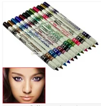 12pcs different Color Eyeliner Pencil makeup water proof Pen maquiagem pinceis easy use maquillaje tools free shipping