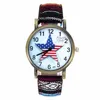 Pentagram Fourth of July Celebration USA Flag Fashion Accessories Stripes Denim Cloth Canvas Band Quartz Wrist Watch 4