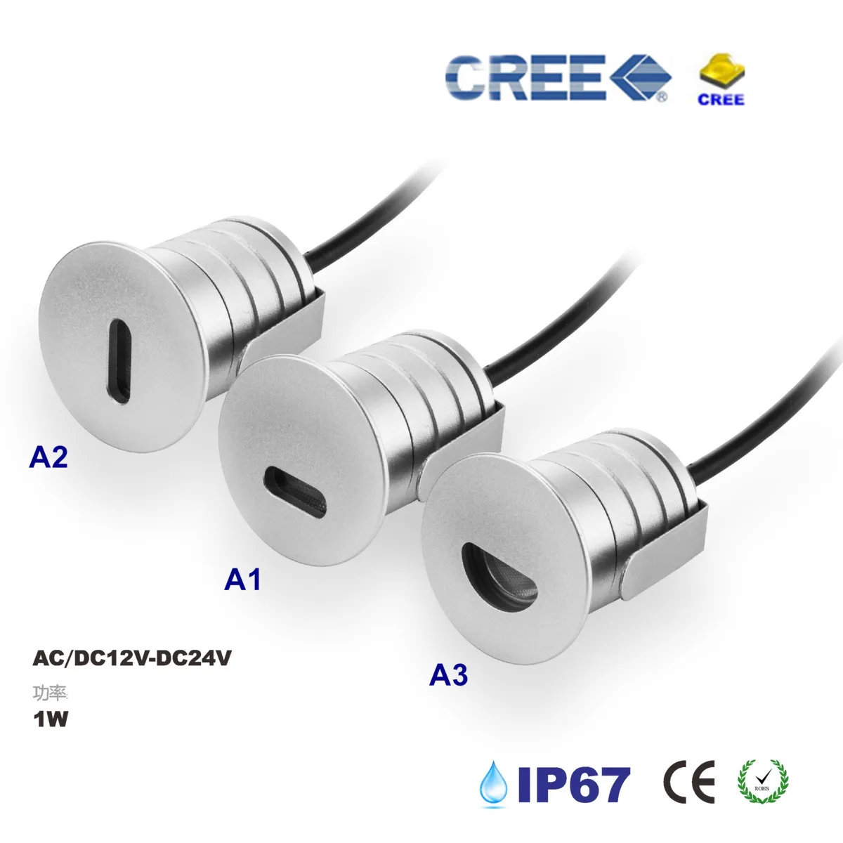 

1W Recessed LED Step Stair Light Wall Lamp with Cree chip Porch Pathway SpotLight Patio Corner Deck Lighting DC12V 4pcs CE