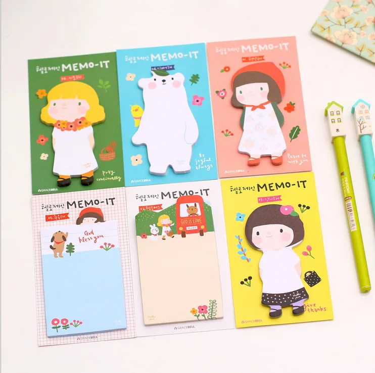 Kawaii memo pad decoration New arrival korea stationery cartoon apron