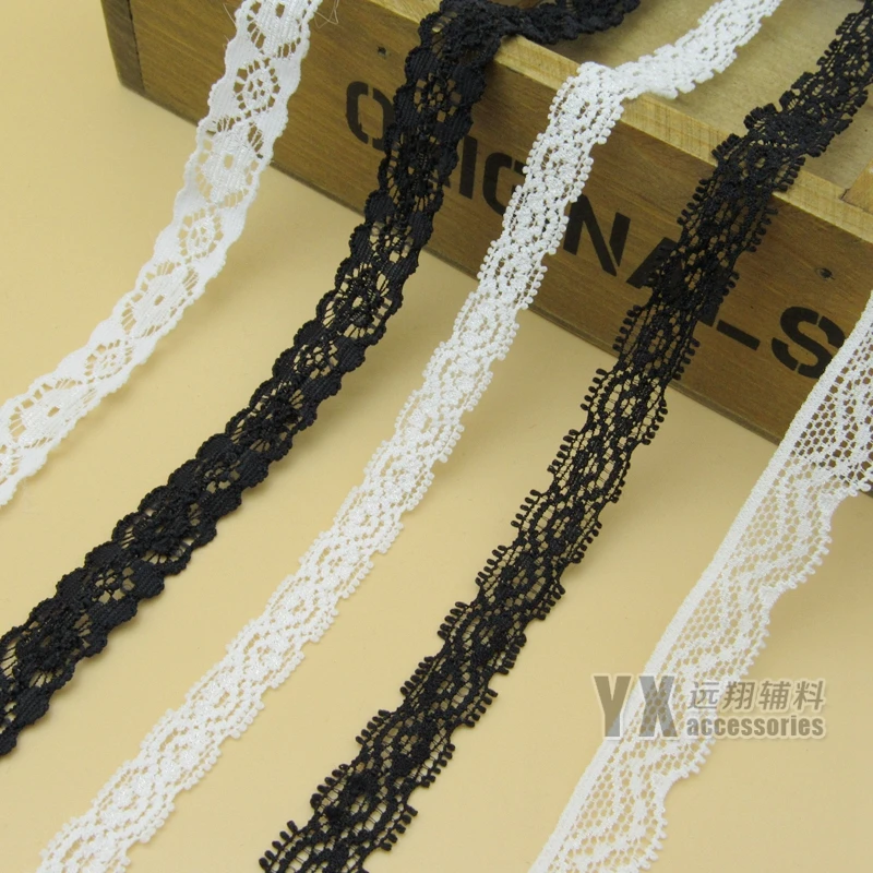 

High-quality lace and elastic soft lace can be DIY accessories black and white for 7 meters