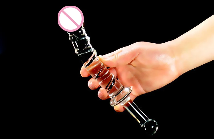 Women Glass Dildo Sex Pyrex Crystal Dildo Glass Sex Toys for Woman Anal Toys Adult Crystal Female Sex Products with handle