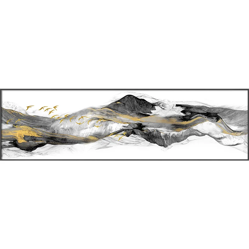 New-chinese-style-Mountains-golden-blue-banners-Canvas-painting-poster-n-prints-Bedside-Wall-Art-Posters (4)