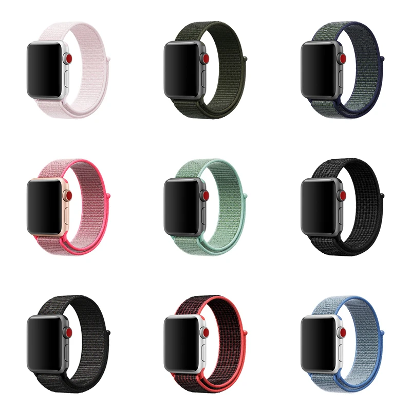 Спортивная петля ремешок для Apple Watch Band 5 4 44 мм 40 мм 42 мм 38 мм iWatch Series 4 3 2 1 Correa нейлоновый наручный браслет, ремешок аксессуары