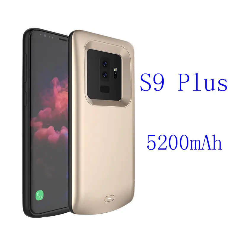 Тонкий чехол с аккумулятором для samsung Galaxy S9 Plus, 5200 мА/ч, Силиконовый противоударный перезаряжаемый внешний аккумулятор, чехол для зарядки samsung S9 - Цвет: S9P Gold