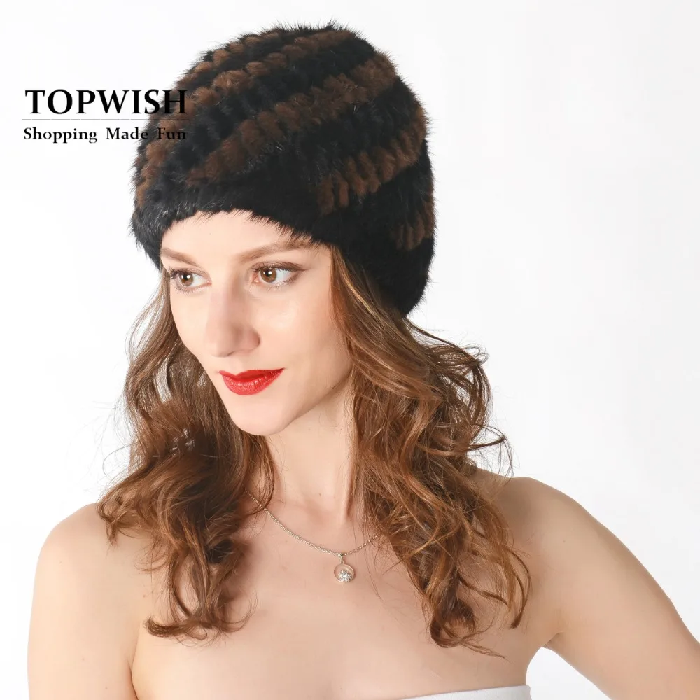 Новая женская модная Натуральная норковая меховая шапка натуральная меховая шапка Модные женские головные уборы TNT322
