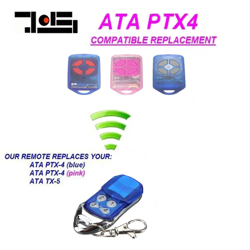 

433.92 MHz Transmitter 4-Buttons Garage Door Remote Controller For ATA/PTX4