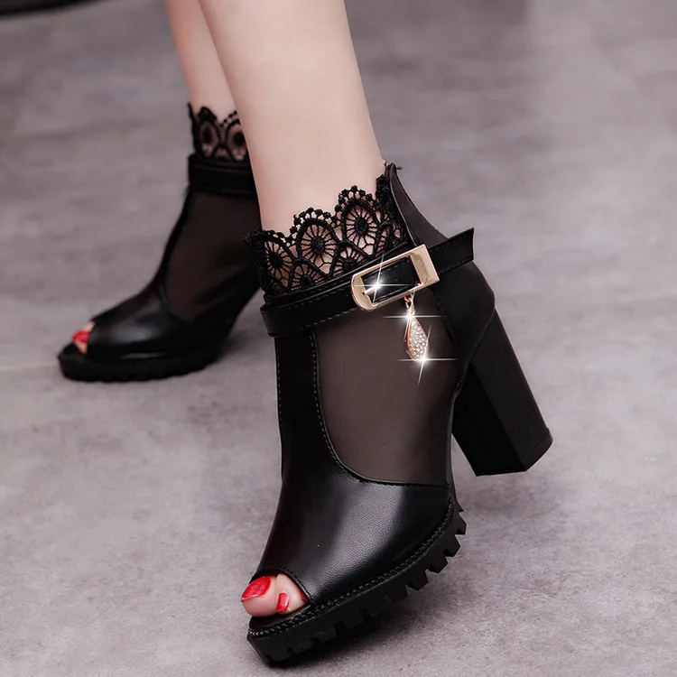 

2019 woman wedge buckles fish mouth sandals gladiator women sandals mid heel sandals ladies summer peep toe women shoes