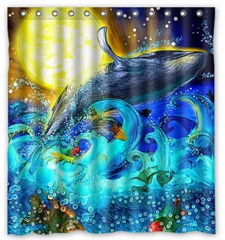 

Cuatom Best gift Giraffe Riding Shark Never Stop Dreaming Shower Curtain 60x72 inch shower curtain hooks Free Shipping