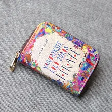 21 стиль, выбор узоров, ручная роспись, женские кожаные держатели для кредитных карт, кошелек на молнии, дизайн, милый кошелек с цветами для девочек