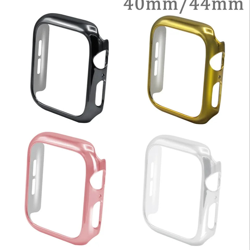 

New HOT Frame PC Plating Protective Case for Apple Watch band 40mm 44mm Series 4 Cover Shell Smartwatch Bumper Protect Cases