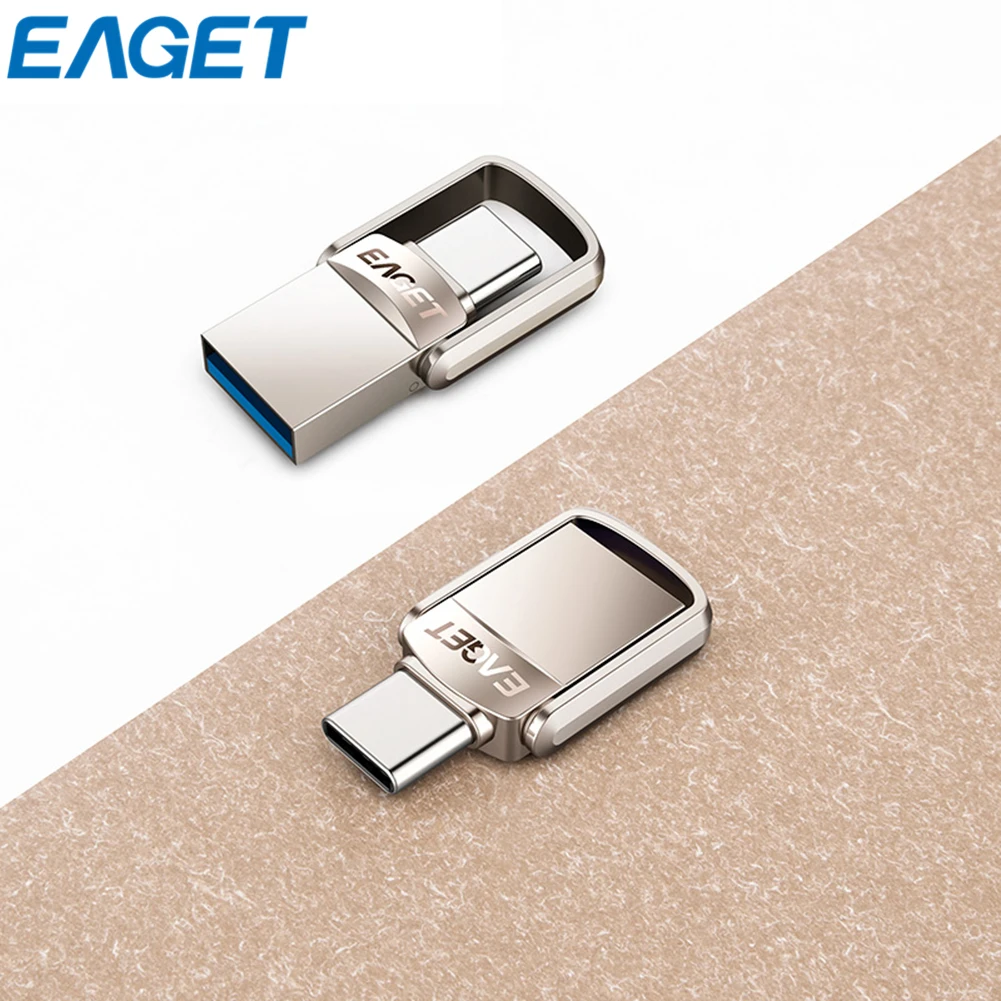 EAGET CU20 USB флеш-накопитель 32 Гб OTG металлический USB 3,0 флеш-накопитель 64 Гб Тип C высокая скорость флешки компактный флеш-накопитель Memory Stick