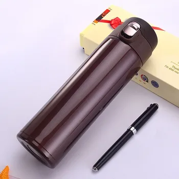 

one button stainless steel thermos four color water bottle thermos three colors fashion termica garrafa good chose of gifts