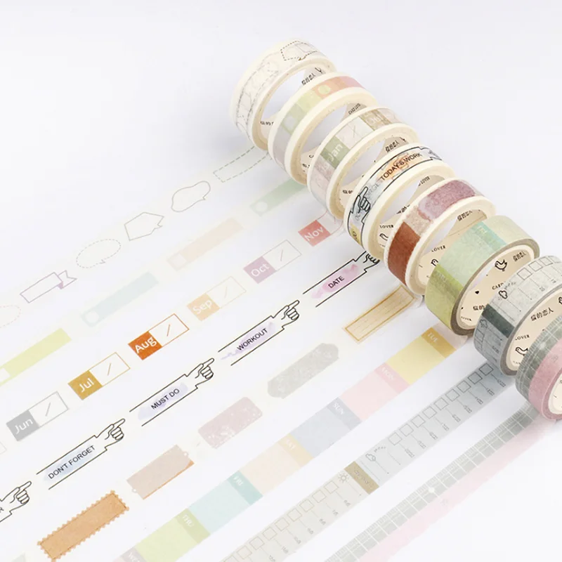 

1 Pcs/set New Light color/circular/to do/daily monthly plan Decoration Washi Tape DIY Planner Diary Masking Tape