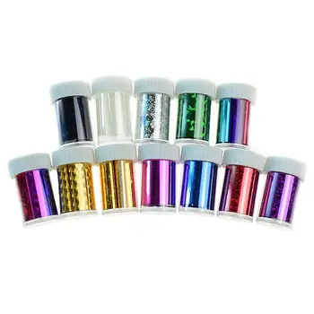 

12 Bottles/Set Starry Paper DIY Nail Manicure Glow Glitter Fashion Charms Epoxy Resin Crafts Filling Tools Nails Decoration